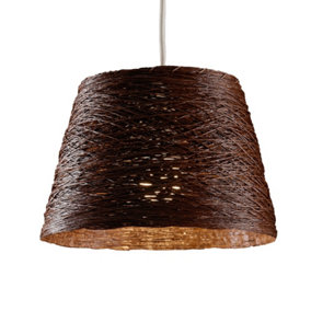 ValueLights Modern Brown Wicker Rattan Style  Ceiling Pendant Light Shade
