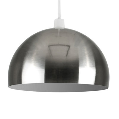 ValueLights Modern Brushed Chrome Metal Dome Ceiling Pendant Light Shade