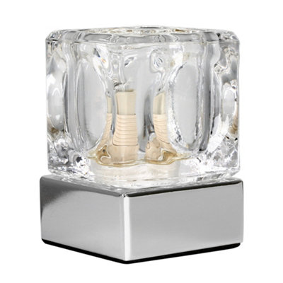 ValueLights Modern Chrome Glass Ice Cube Touch Table Lamp