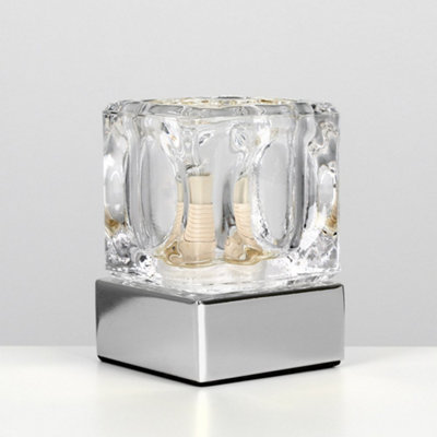 ValueLights Modern Chrome Glass Ice Cube Touch Table Lamp