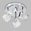 ValueLights Modern Chrome Ice Cube 3 Way IP44 Rated Bathroom Ceiling Light Spotlight