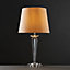 ValueLights Modern Clear Genuine K9 Crystal Base Table Lamp With Beige Shade