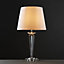 ValueLights Modern Clear Genuine K9 Crystal Base Table Lamp With White Tapered Shade