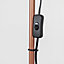 ValueLights Modern Copper & Black Uplighter Floor Lamp With White Shade - Includes 6w LED GLS Bulb 3000K Warm White