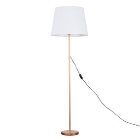 ValueLights Modern Copper Metal Standard Floor Lamp With White Shade