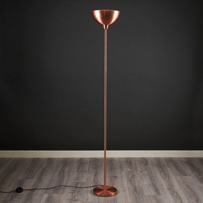 ValueLights Modern Copper Uplighter Floor Lamp With Bowl Shaped Shade