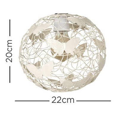 ValueLights Modern Cream Butterfly Wire Frame Globe Ceiling Pendant Light Shade