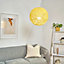 ValueLights Modern Cream Lattice Wicker Rattan Globe Ball Style Ceiling Pendant Light Lampshade