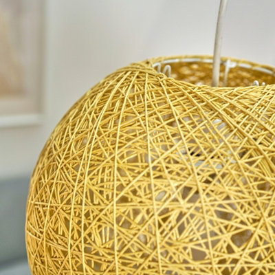 Wicker on sale ball lamp