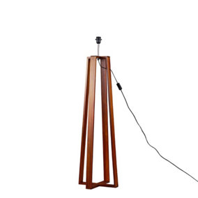 ValueLights Modern Dark Wood 4 Legged Cross Design Floor Lamp Base