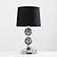 ValueLights Modern Decorative Chrome And Mosaic Crackle Glass Table Lamp With Black Shade