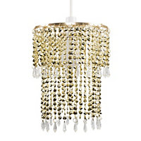 ValueLights Modern Decorative Gold Jewel Acrylic Bead Ceiling Pendant Light Shade