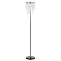 ValueLights Modern Decorative Polished Chrome And Clear Acrylic Droplet Floor Lamp