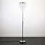 ValueLights Modern Decorative Polished Chrome And Clear Acrylic Droplet Floor Lamp