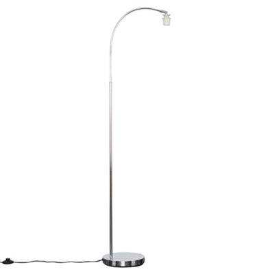 ValueLights Modern Designer Style Polished Chrome Curved Stem Floor Lamp Base