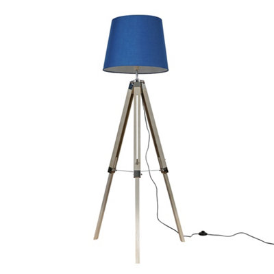 Navy blue deals and silver lamps