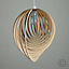 ValueLights Modern Droplet Shaped Wooden Spiral Design Self Assembly Ceiling Pendant Light Shade
