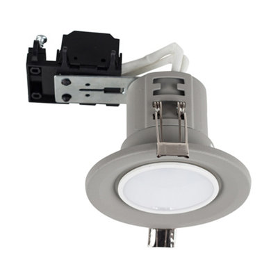 ValueLights Modern Fire Rated Grey GU10 Recessed Ceiling Downlight