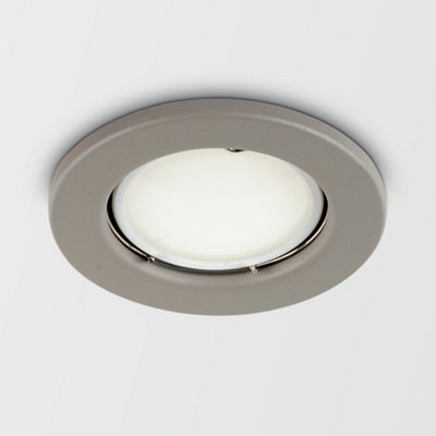 ValueLights Modern Fire Rated Matt Grey GU10 Recessed Ceiling Downlight Spotlight