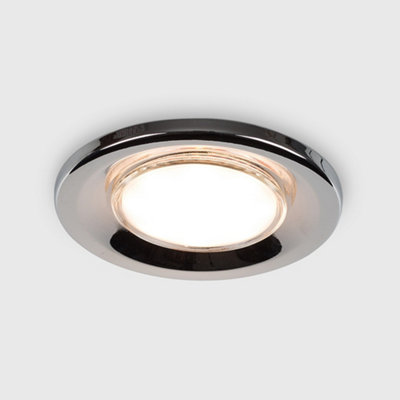 ValueLights Modern Fire Rated Polished Chrome GU10 Recessed Ceiling Downlight Spotlight