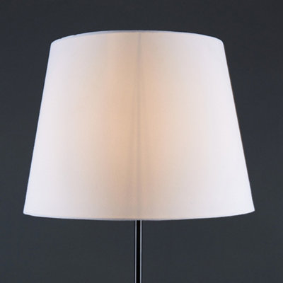 ValueLights Modern Floor Lamp In Black Metal Finish With Extra Large White Light Shade