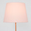 ValueLights Modern Floor Lamp In Copper Metal Finish With Pink Shade
