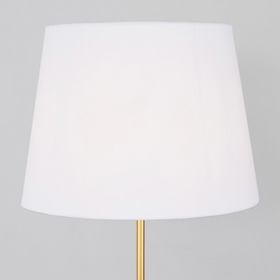 ValueLights Modern Floor Lamp In Gold Metal Finish With White Shade