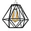 ValueLights Modern Geometric Black Metal Basket Cage Ceiling Pendant Light Shade