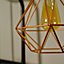ValueLights Modern Geometric Copper Metal Basket Cage Ceiling Pendant Light Shade