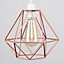 ValueLights Modern Geometric Copper Metal Basket Cage Ceiling Pendant Light Shade