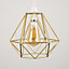 ValueLights Modern Geometric Gold Metal Basket Cage Ceiling Pendant Light Shade