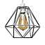 ValueLights Modern Geometric Silver Metal Basket Cage Ceiling Pendant Light Shade