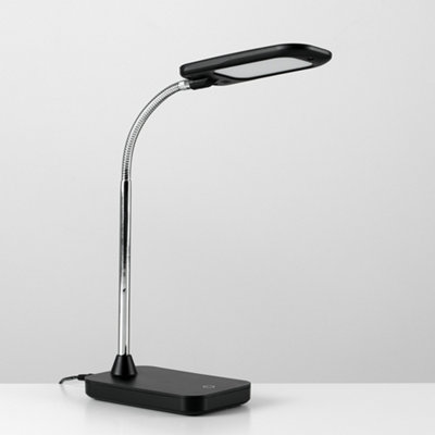 ValueLights Modern Gloss Black And Chrome 5W LED Touch Dimmer Adjustable Task Desk Lamp
