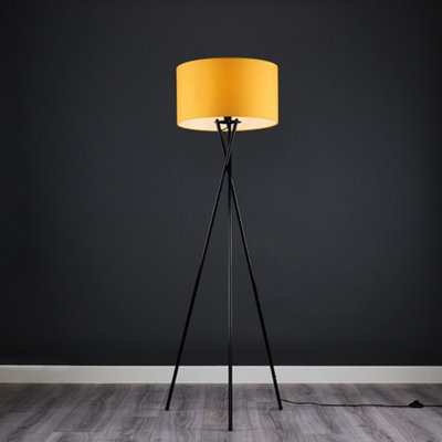 Mustard tripod store floor lamp