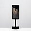 ValueLights Modern Gloss Black Touch Table Lamp With New York Skyline Shade