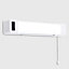 ValueLights Modern Gloss White 5W LED Bathroom Wall Light With Shaver Socket And Pull Switch