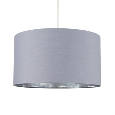 ValueLights Modern Grey And Chrome Ceiling Pendant Light Shade | DIY At B&Q