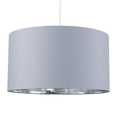 ValueLights Modern Grey And Chrome Ceiling Pendant Light Shade