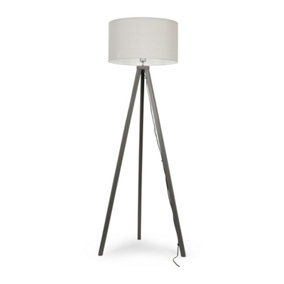 ValueLights Modern Grey Wood Tripod Floor Lamp Base