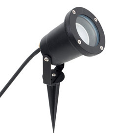 ValueLights Modern Ground Spike Wall Mount IP65 Rated Outdoor Light In Black Finish