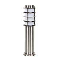 ValueLights Modern Integrated LED Outdoor Stainless Steel Bollard Lantern Post Light