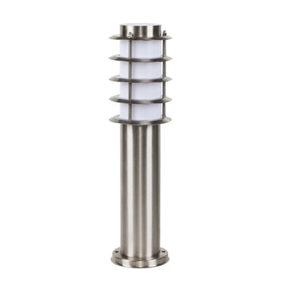 ValueLights Modern Integrated LED Outdoor Stainless Steel Bollard Lantern Post Light