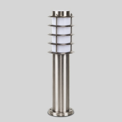 ValueLights Modern Integrated LED Outdoor Stainless Steel Bollard Lantern Post Light