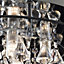 ValueLights Modern IP44 Rated 2 Tier Halo Design Tinted Glass K5 Crystal Droplet Jewel Bathroom Ceiling Light