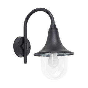 ValueLights Modern IP44 Rated Outdoor Black Fishermans Style Wall Light Lamp