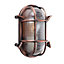 ValueLights Modern IP64 Rated Oval Copper Effect Nautical Design Frosted Lens Outdoor Wall Light