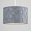 ValueLights Modern Large Grey Felt Weave Design Cylinder Ceiling Pendant Drum Light Shade