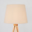 ValueLights Modern Light Wood Tripod Design Floor Lamp With Beige Shade
