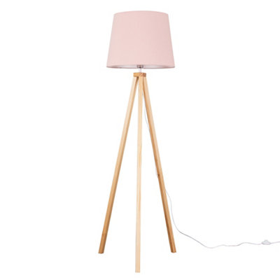 Blush pink tripod floor hot sale lamp