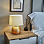 ValueLights Modern Metallic Copper Effect Ceramic Table Lamp With Cream  Shade